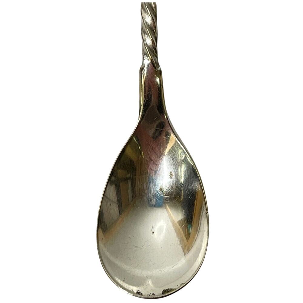 Vintage US Silver Co. Classic 4.2'' in Twist Demitasse Souvenir Coffee Spoon